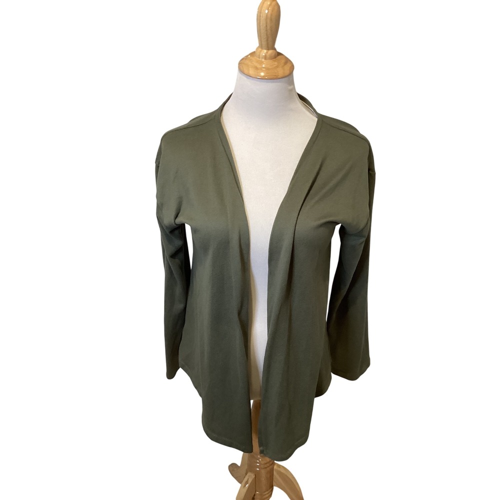 Live 2 Lounge Olive Green Long Sleeve Open Front Cardigan Top Size L